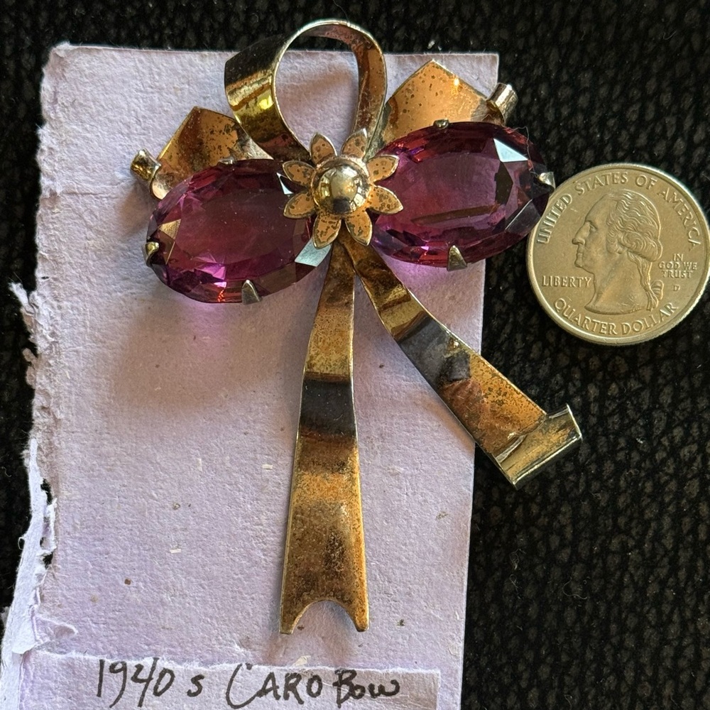 Vintage 1940s Amethyst Brooch